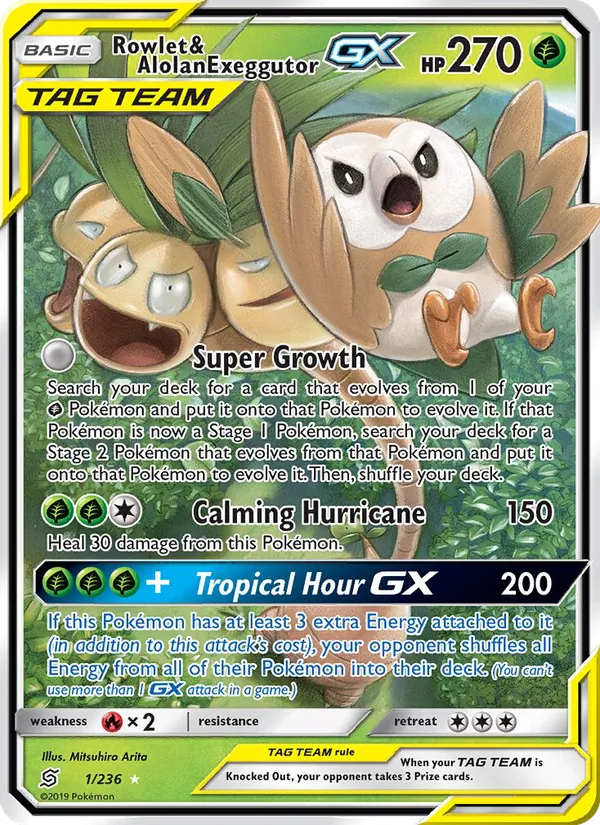 Rowlet & Alolan Exeggutor GX 1/236