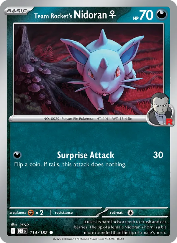 Team Rocket's Nidoran♀ 114/182