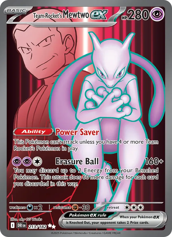 Team Rocket's Mewtwo ex 213/182